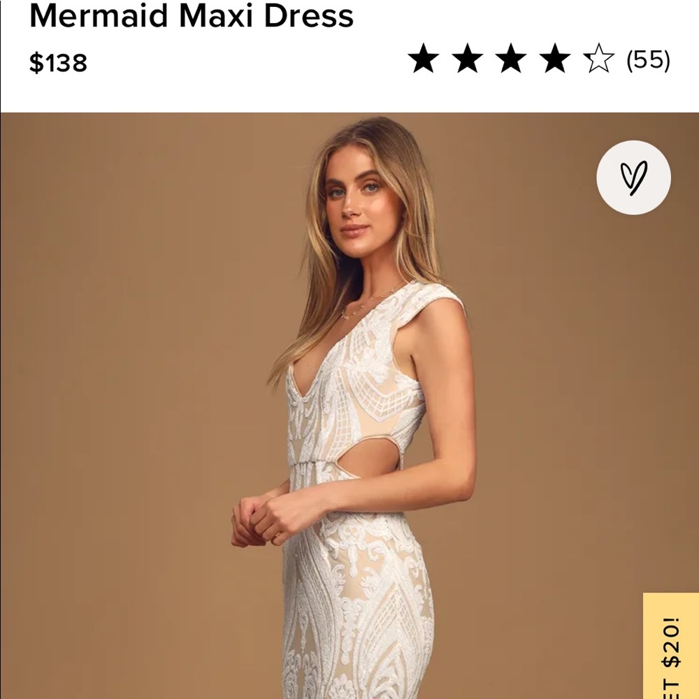 Lulus Nude and White Mermaid Gown